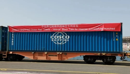 中歐陸?？炀€海信專列開通 有效提升歐洲地區(qū)供應(yīng)鏈效率